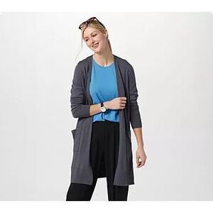 Universal Standard $148 Knee Length Cardigan charcoal oversized XXS NWOT